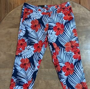 Wildfang tropical slim crop trousers - size 6